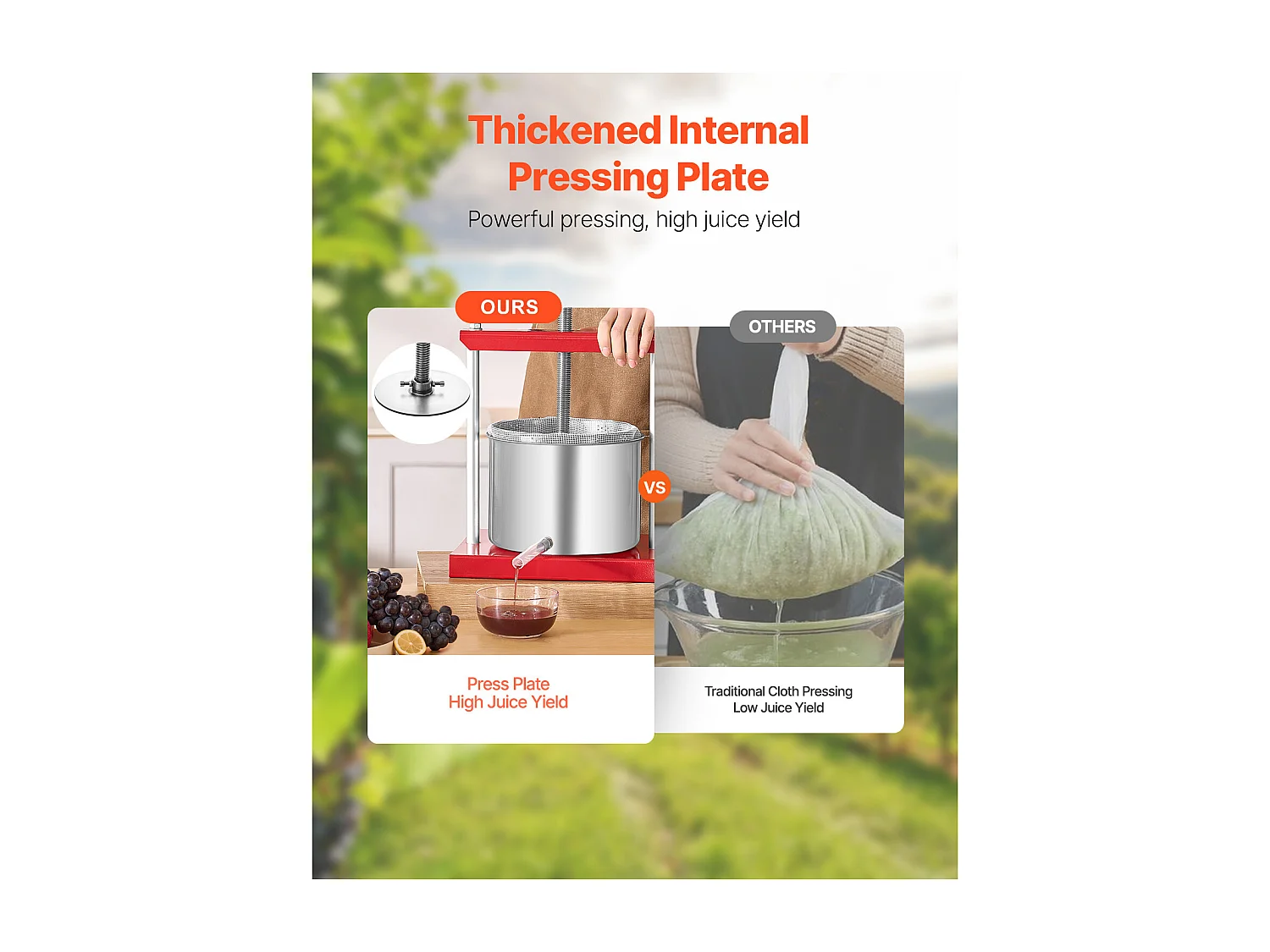 Pigiama Manuale per Frutta SucceBuy, 6 L in Acciaio Inossidabile da Cucina, per la Produzione di Vino