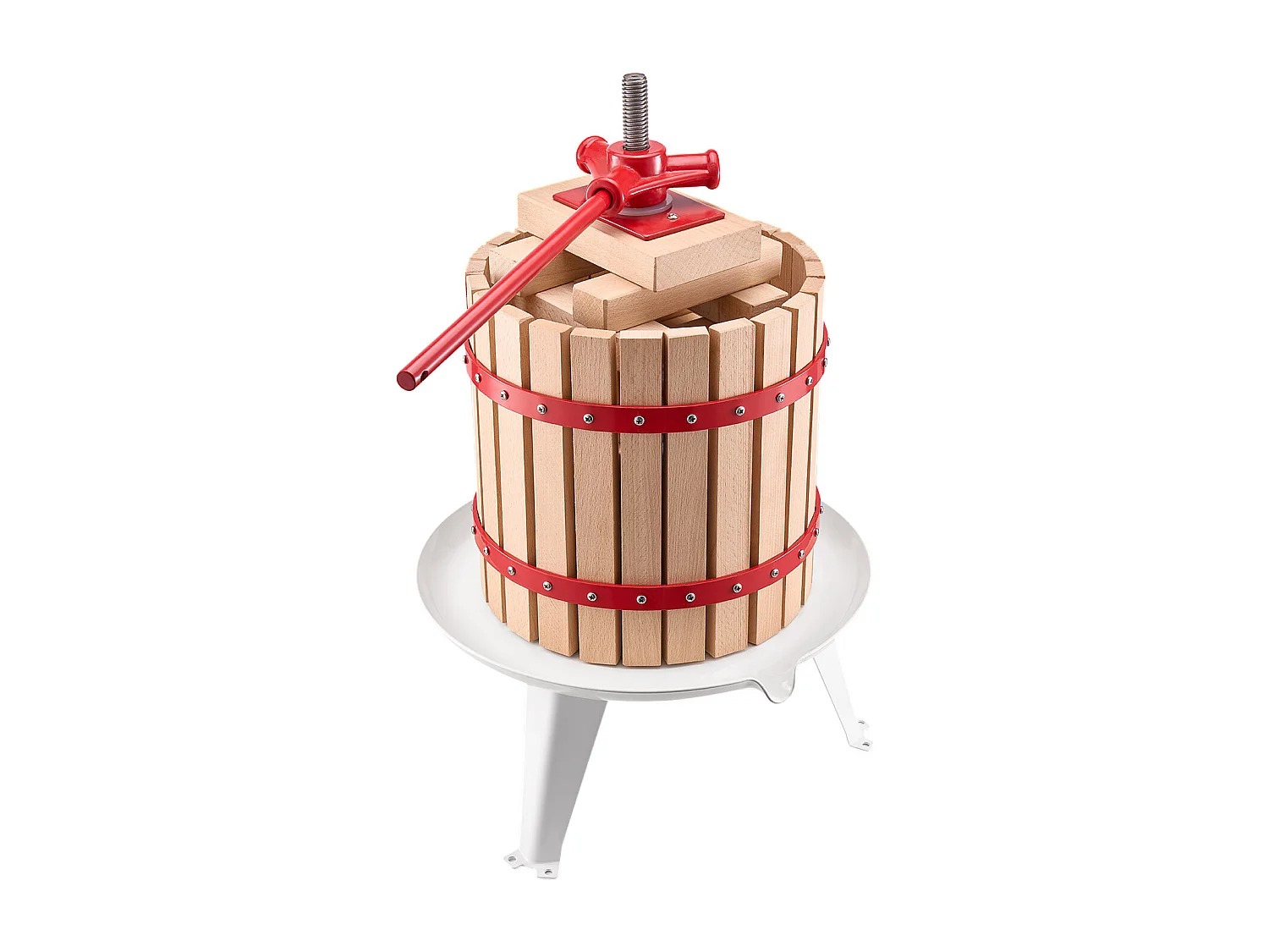 Pressoir à Fruits Manuel SucceBuy, 12 L Panier en Bois, pour la Fabrication du Vin