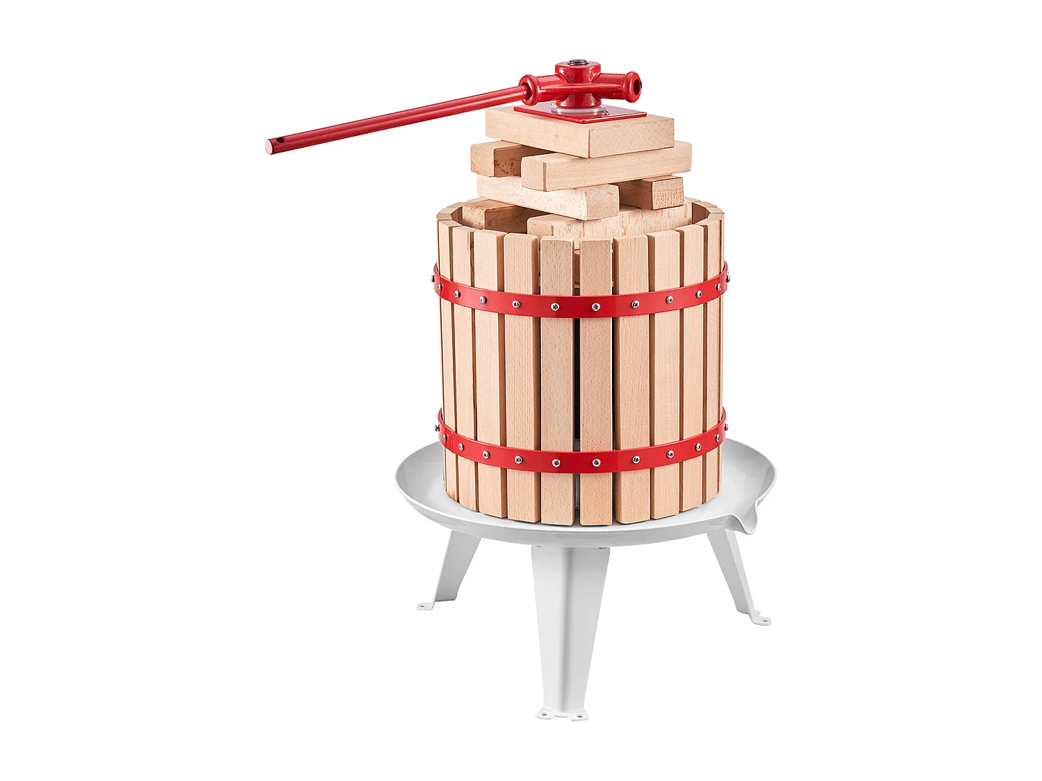 Pressoir à Fruits Manuel SucceBuy, 12 L Panier en Bois, pour la Fabrication du Vin