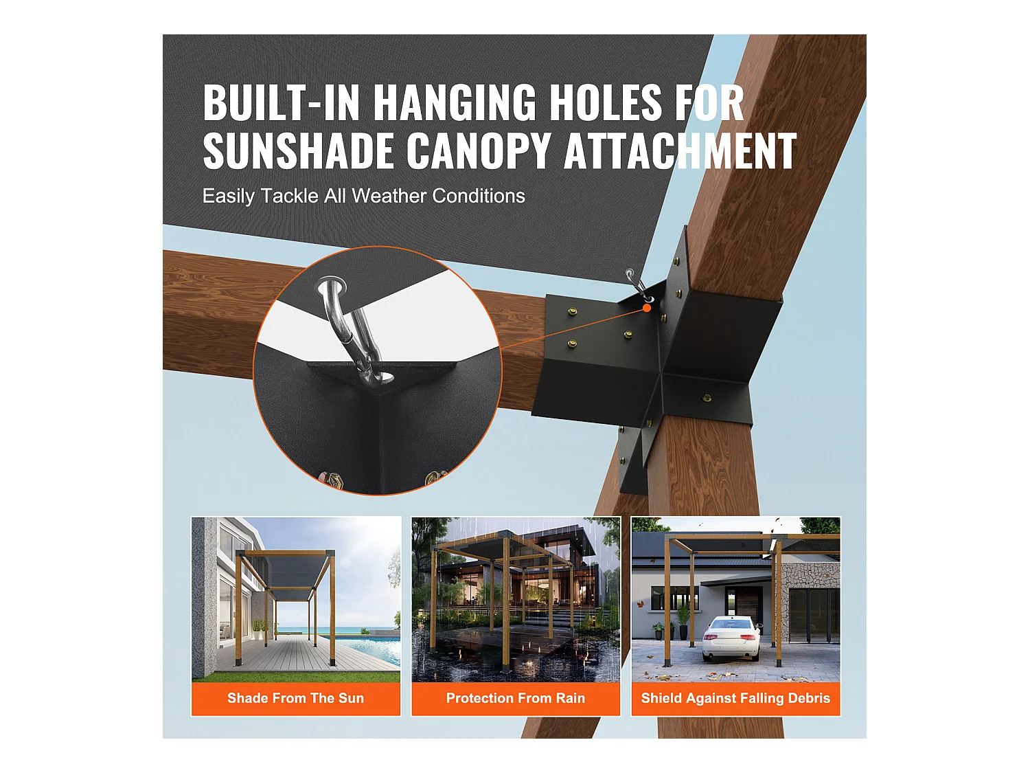 Pergola-Stützset SucceBuy 10,16 x 10,16 cm 3,6 x 3,6 Innenmaß, 4 Wege Für Holzbau DIY