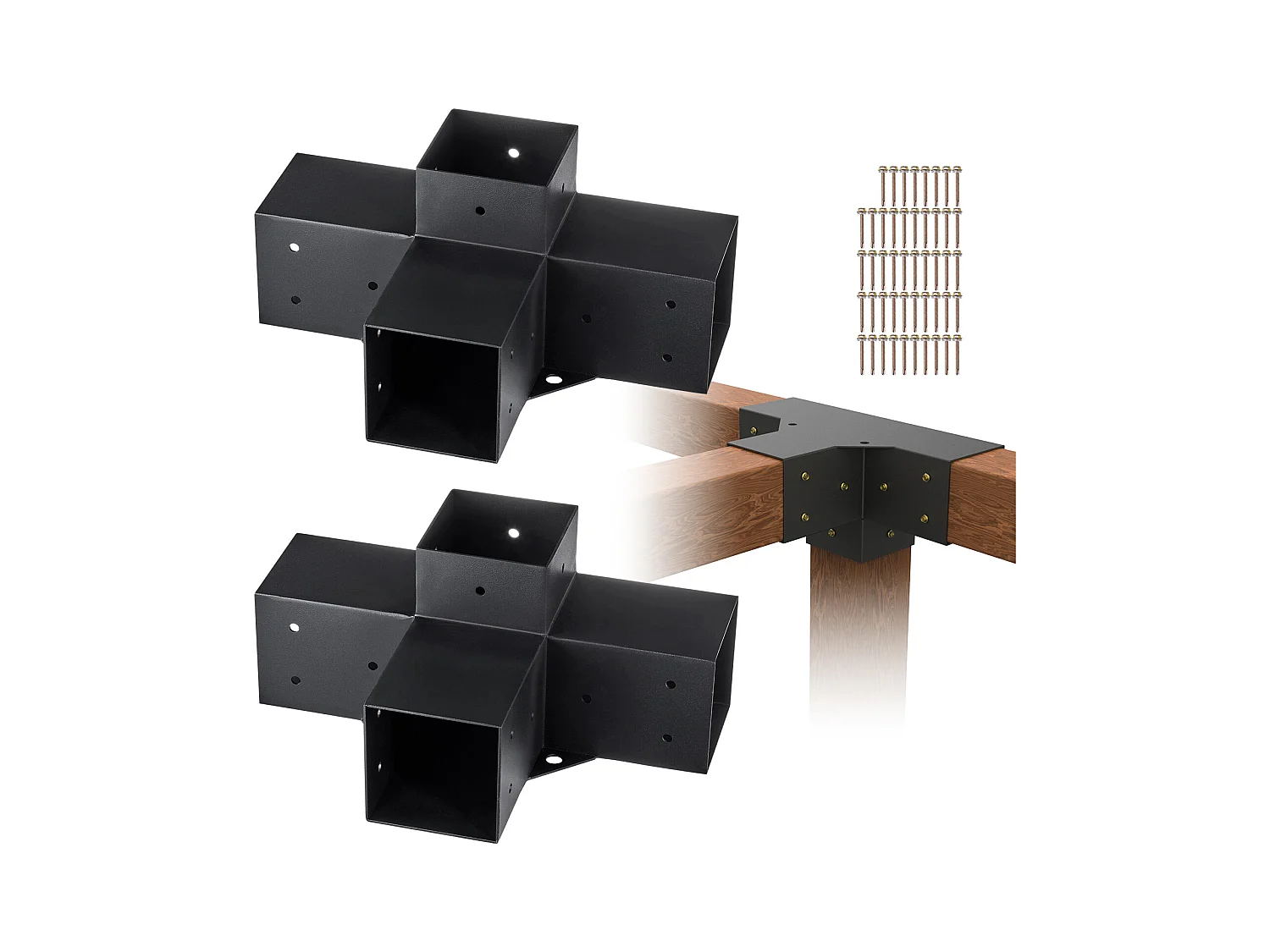 Pergola-Stützset SucceBuy 10,16 x 10,16 cm 3,6 x 3,6 Innenmaß, 4 Wege Für Holzbau DIY