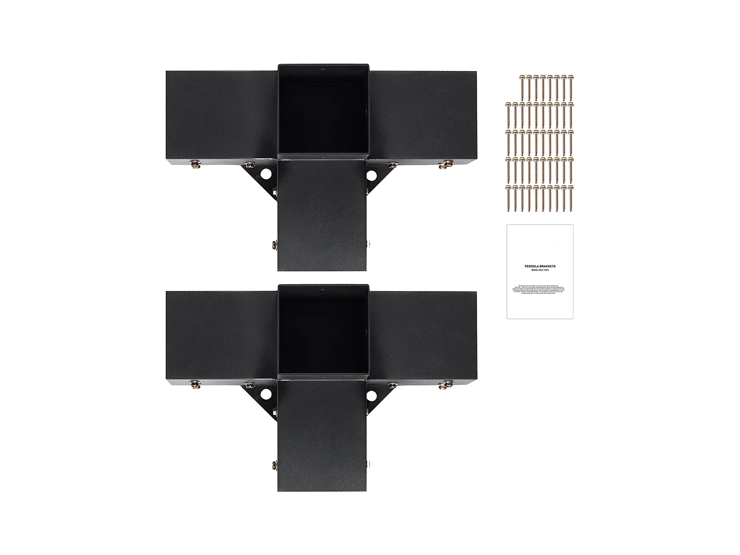 Kit de Support de Pergola SucceBuy 10.16 x 10.16cm 3,6x3,6 Intérieur, 4 Voies pour Menuiserie DIY