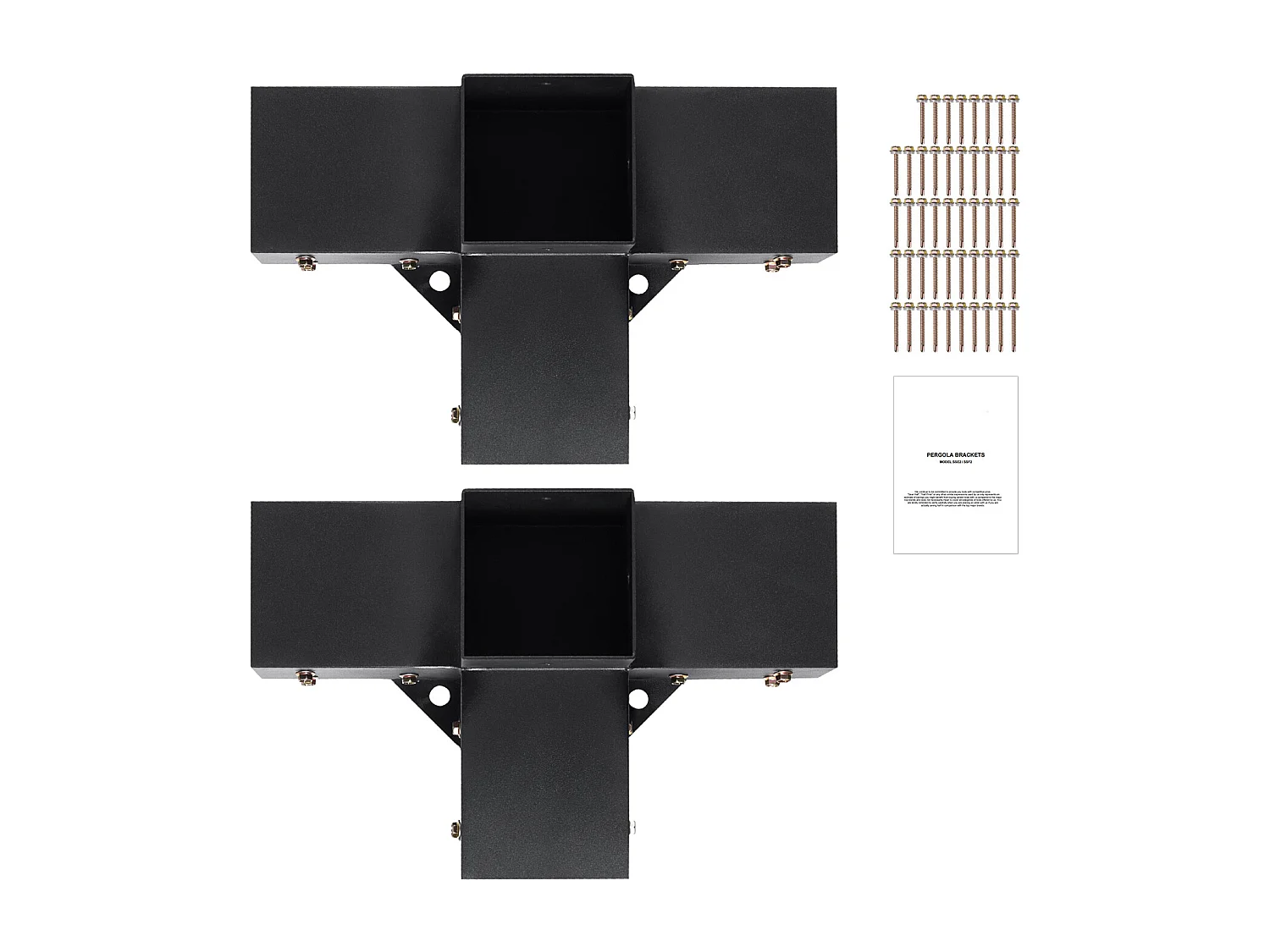 Kit de Support de Pergola SucceBuy 10.16 x 10.16cm 3,6x3,6 Intérieur, 4 Voies pour Menuiserie DIY