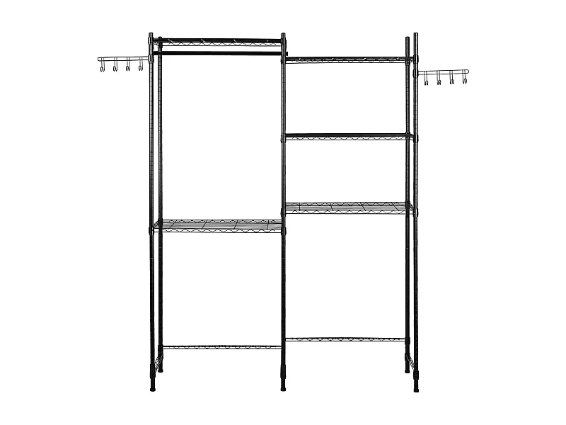 Prateleira de Arrumação SucceBuy, para Máquina de Lavar e Secar Roupa, com 5 Níveis, Preta