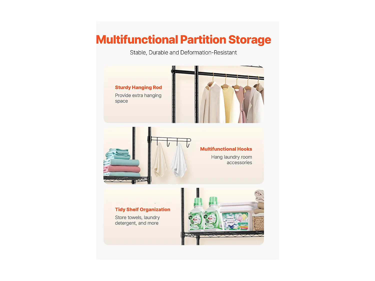 Étagère de Rangement SucceBuy, pour Lave-Linge et Sèche-Linge, à 6 Niveaux Noir, pour Lave-Linge et Sèche-Linge