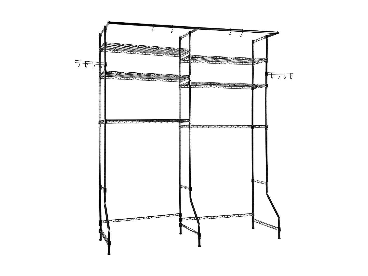 Étagère de Rangement SucceBuy, pour Lave-Linge et Sèche-Linge, à 6 Niveaux Noir, pour Lave-Linge et Sèche-Linge