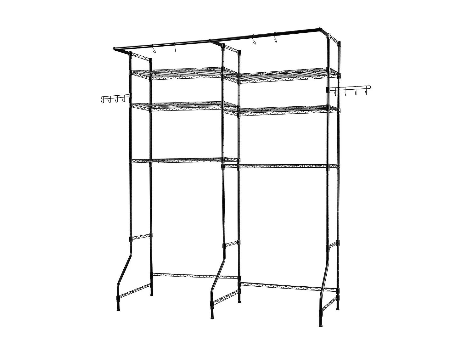 Étagère de Rangement SucceBuy, pour Lave-Linge et Sèche-Linge, à 6 Niveaux Noir, pour Lave-Linge et Sèche-Linge