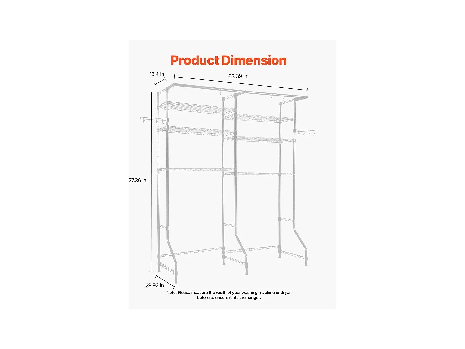 Ablagefach SucceBuy für Waschmaschine und Trockner, 6 Ebenen, Weiß, für Waschmaschine und Wäschetrockner