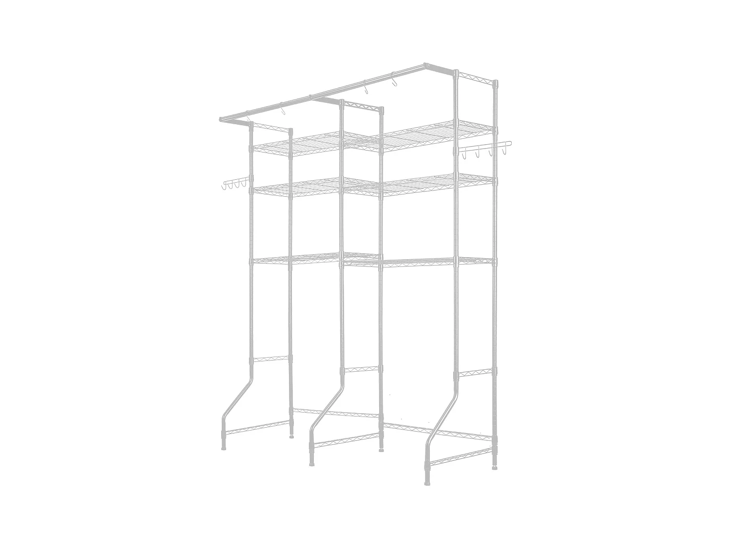 Ablagefach SucceBuy für Waschmaschine und Trockner, 6 Ebenen, Weiß, für Waschmaschine und Wäschetrockner
