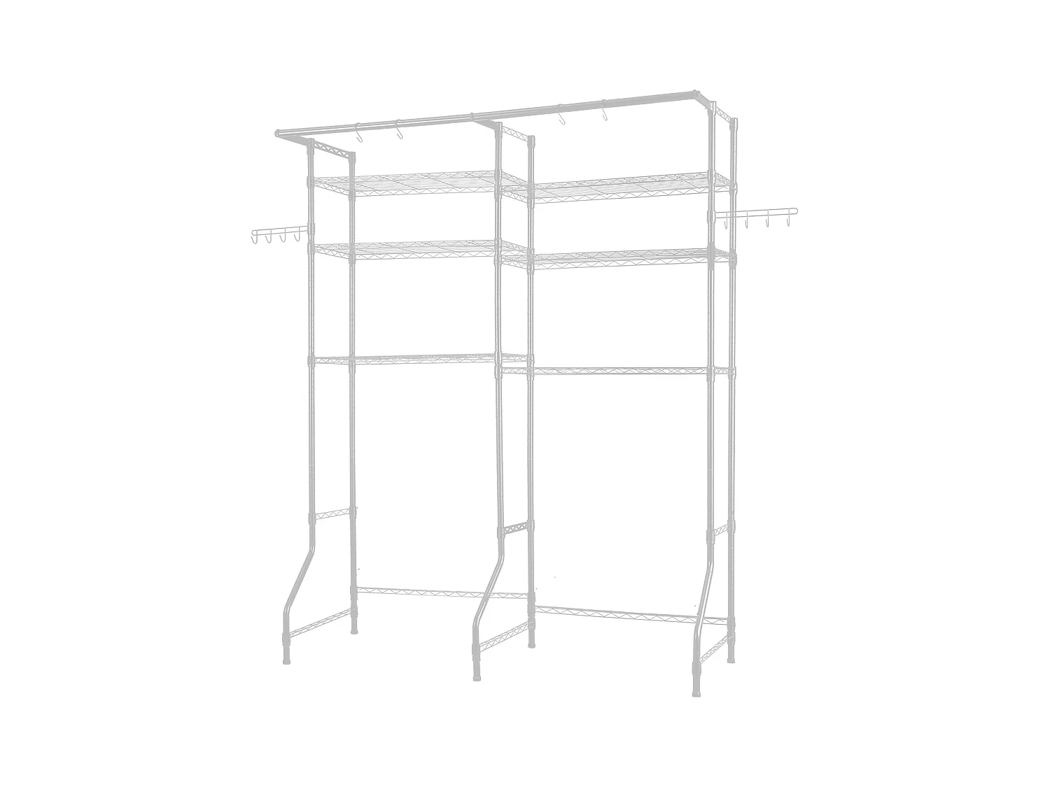 Ablagefach SucceBuy für Waschmaschine und Trockner, 6 Ebenen, Weiß, für Waschmaschine und Wäschetrockner