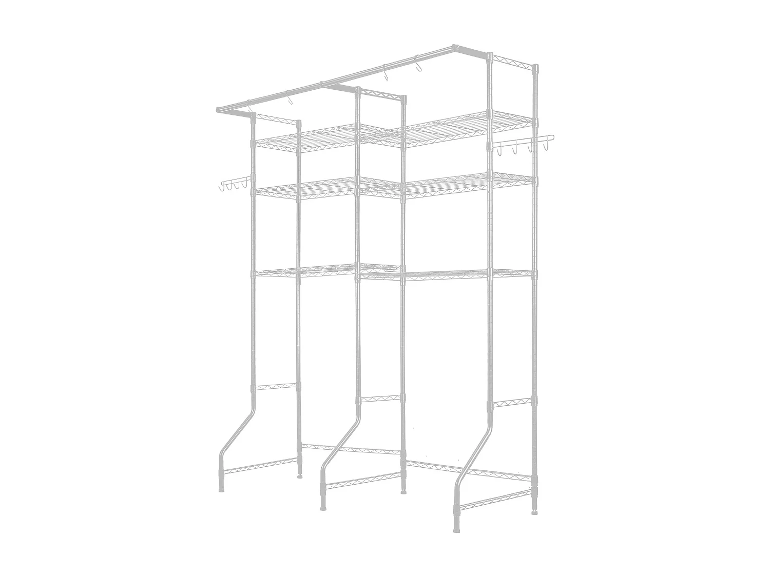 Étagère de Rangement SucceBuy, pour Lave-Linge et Sèche-Linge, à 6 Niveaux Blanc, pour Lave-Linge et Sèche-Linge