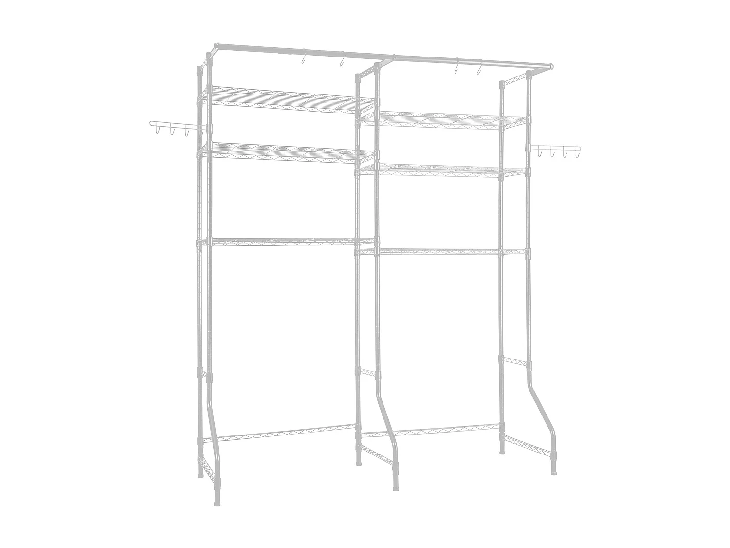 Étagère de Rangement SucceBuy, pour Lave-Linge et Sèche-Linge, à 6 Niveaux Blanc, pour Lave-Linge et Sèche-Linge