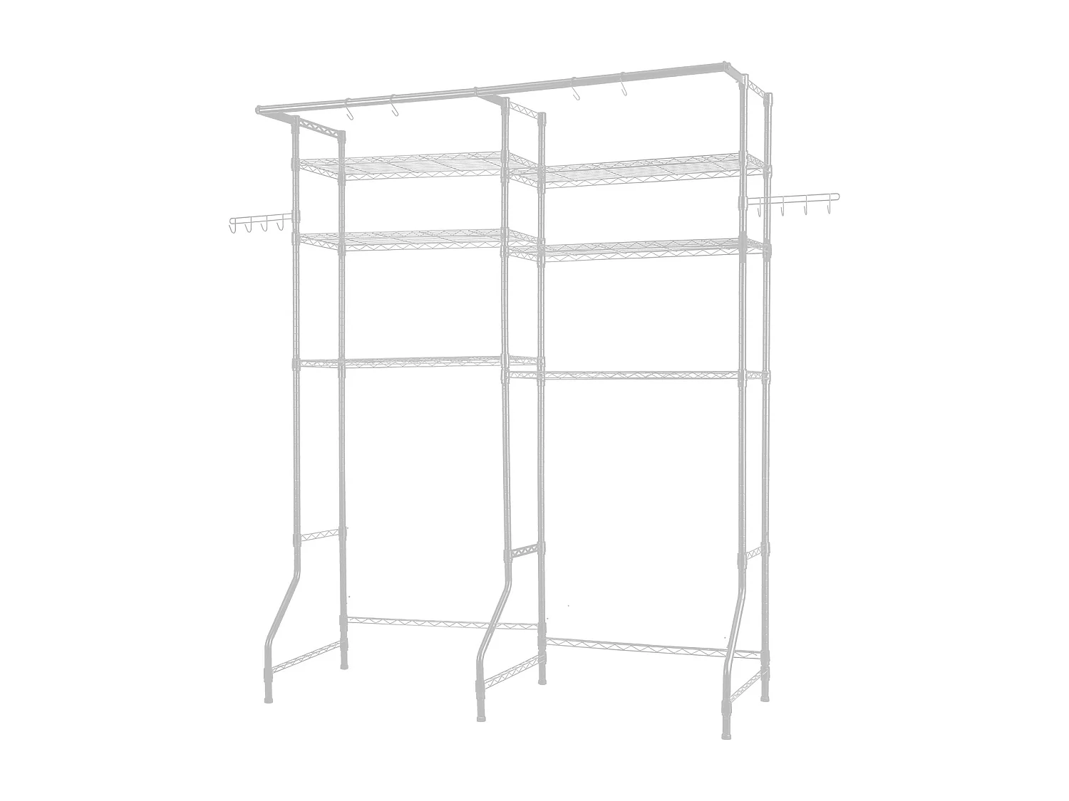 Étagère de Rangement SucceBuy, pour Lave-Linge et Sèche-Linge, à 6 Niveaux Blanc, pour Lave-Linge et Sèche-Linge