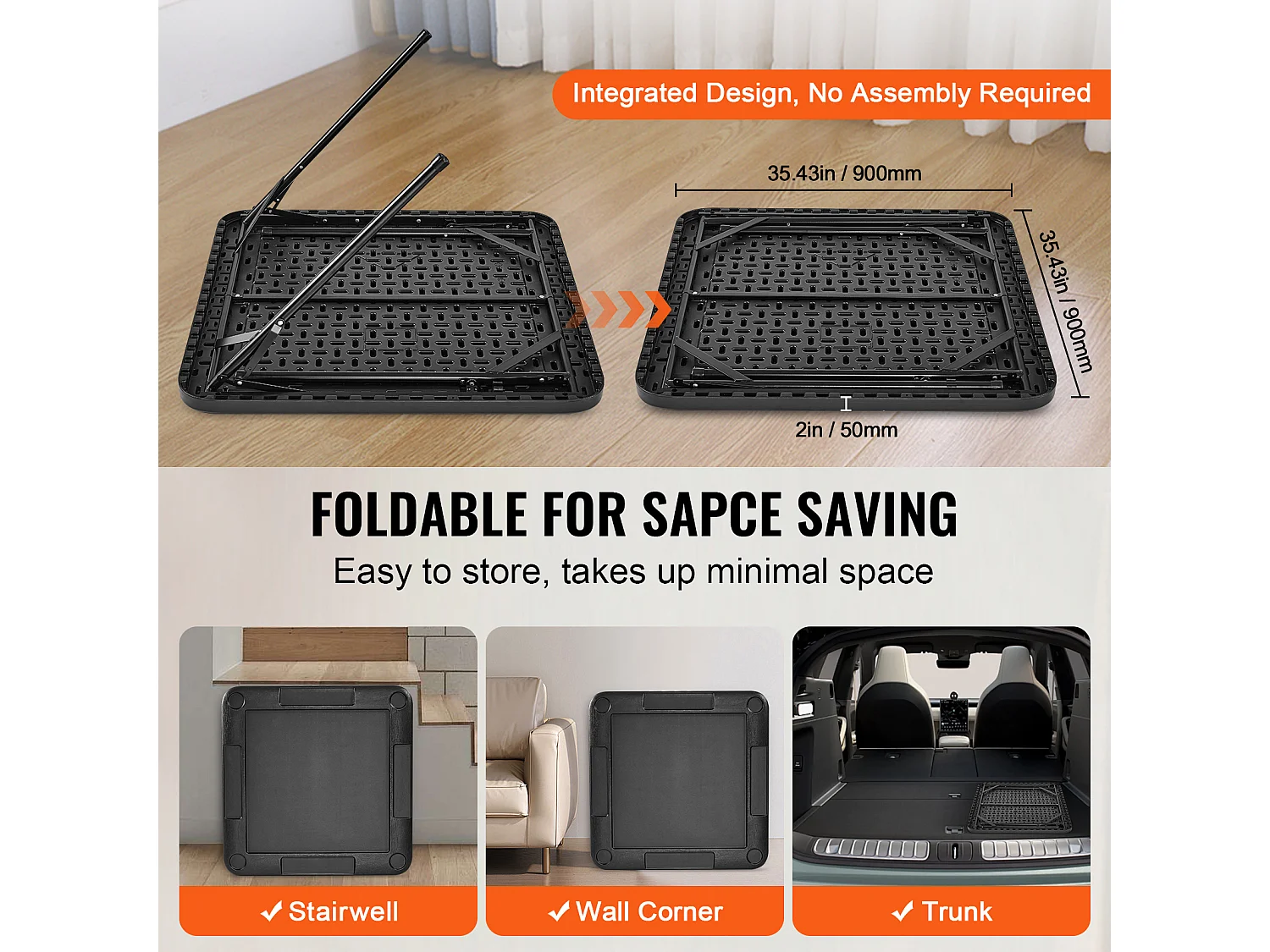 Table de Mahjong Pliable SucceBuy pour 4 Joueurs, Table à Cartes et 4 Porte-Gobelets avec Plateaux à Jetons, Noir