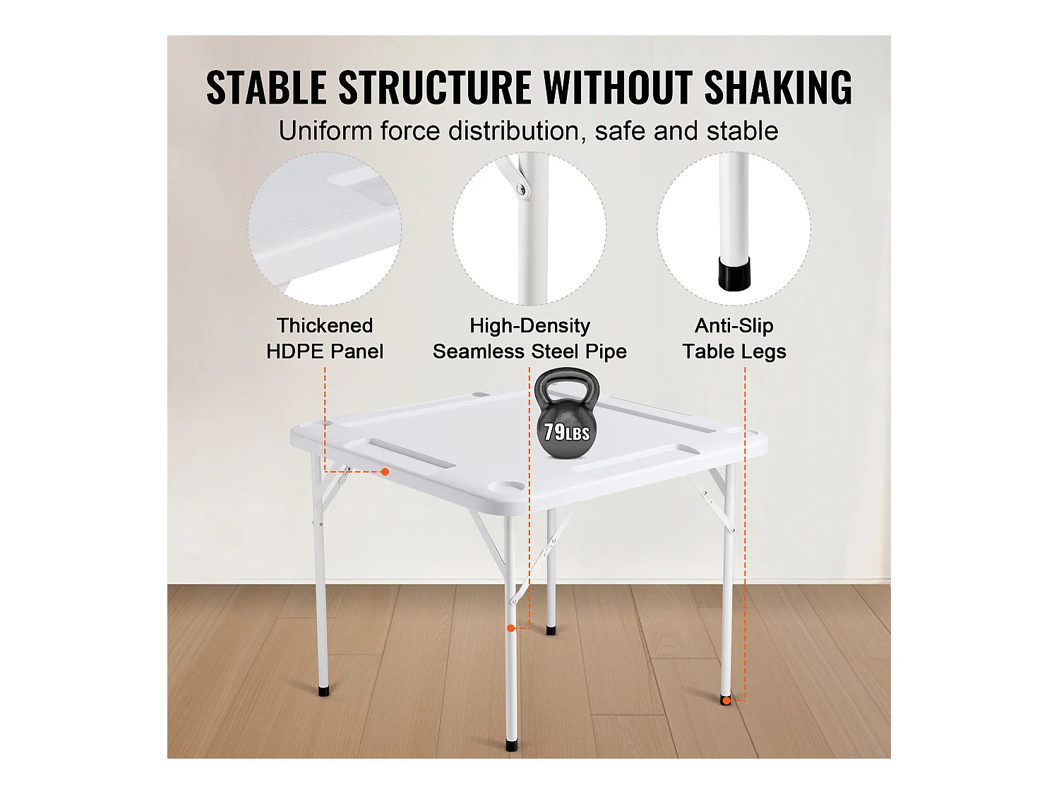 Table de Mahjong SucceBuy pour 4 Joueurs, Table à Cartes Pliable et Tapis de Table, Porte-Gobelet, Plateau à Jetons