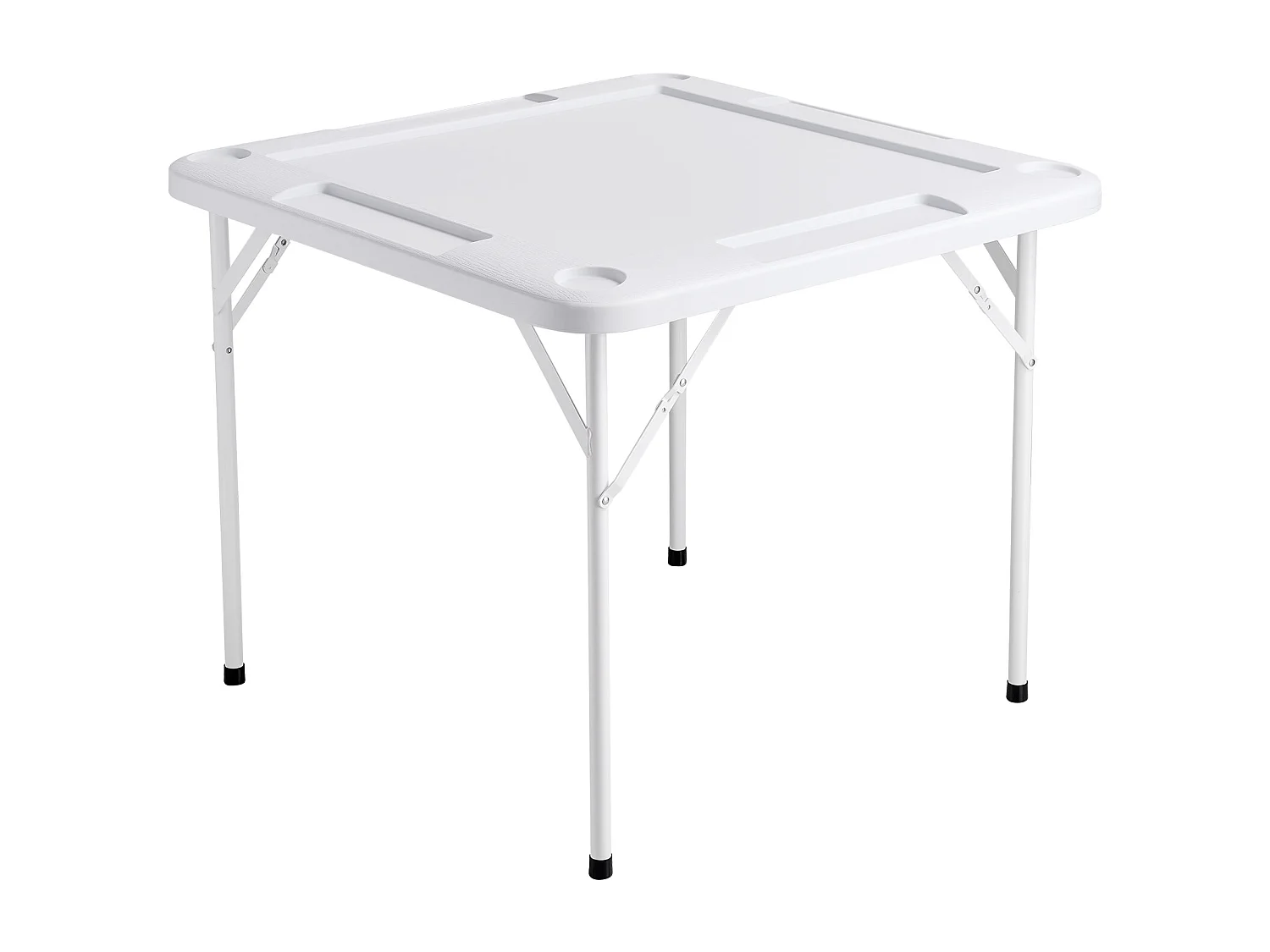 Table de Mahjong SucceBuy pour 4 Joueurs, Table à Cartes Pliable et Tapis de Table, Porte-Gobelet, Plateau à Jetons