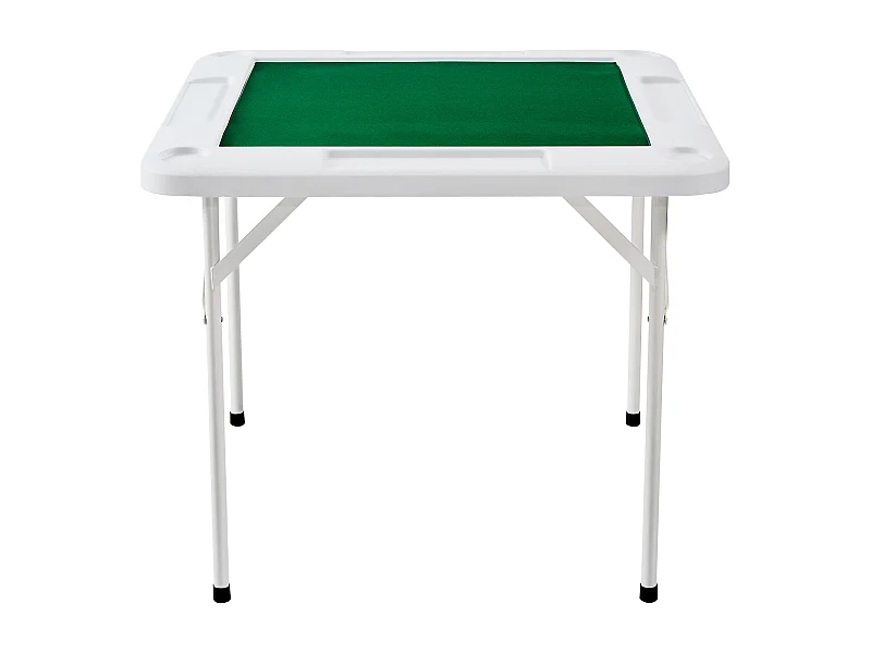 Table de Mahjong SucceBuy pour 4 Joueurs, Table à Cartes Pliable et Tapis de Table, Porte-Gobelet, Plateau à Jetons