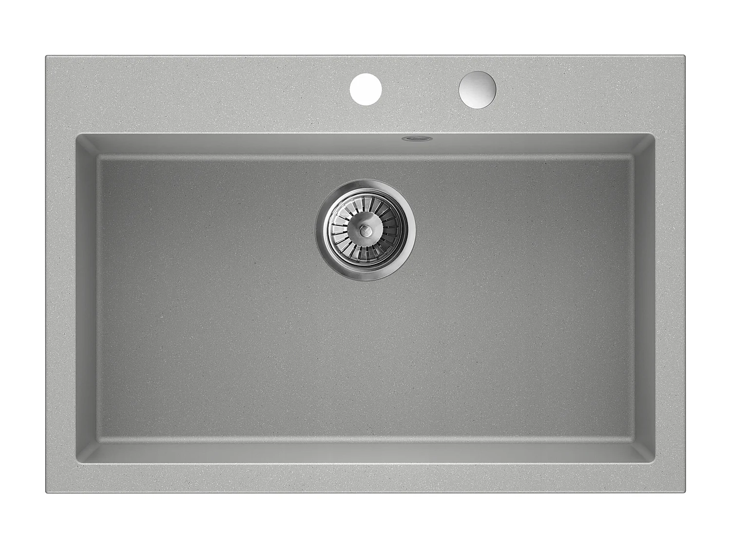Grand évier ASOIZE GRIS en granit premium - 1 Bac sans égouttoir et vidage inclus