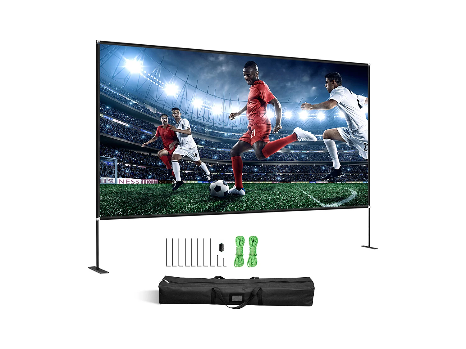 Écran de Cinéma d'Extérieur SucceBuy avec Support - 381cm, 16:9 HD 4K Portable pour l'Intérieur et l'Extérieur Cinéma à Domicile Jeux Bureau