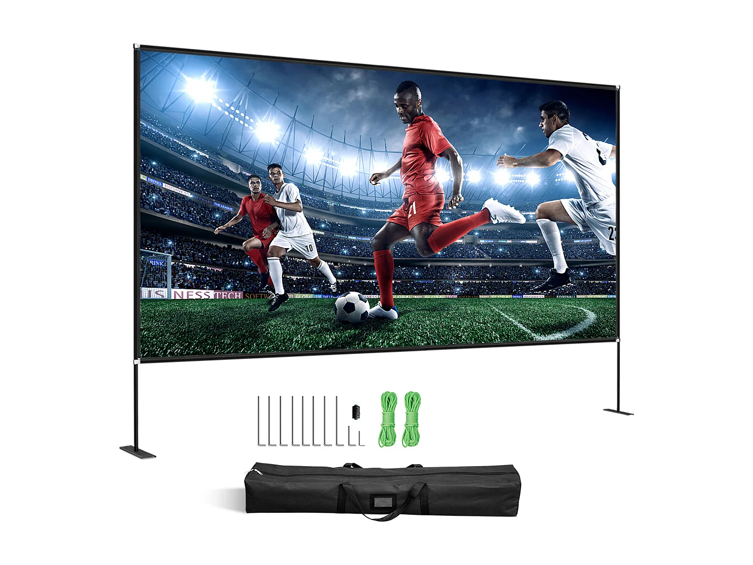 Écran de Cinéma d'Extérieur SucceBuy avec Support - 381cm, 16:9 HD 4K Portable pour l'Intérieur et l'Extérieur Cinéma à Domicile Jeux Bureau