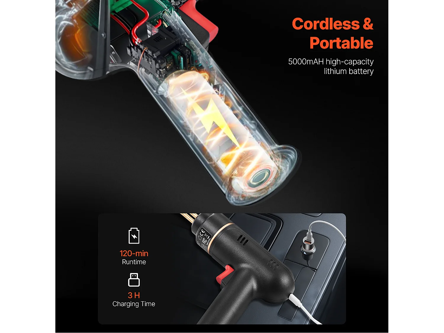 Pistolet de Soudage, SucceBuy Kit de Pistolet de Soudage Plastique Sans Fil 120 W avec 400 Agrafes pour Réparation