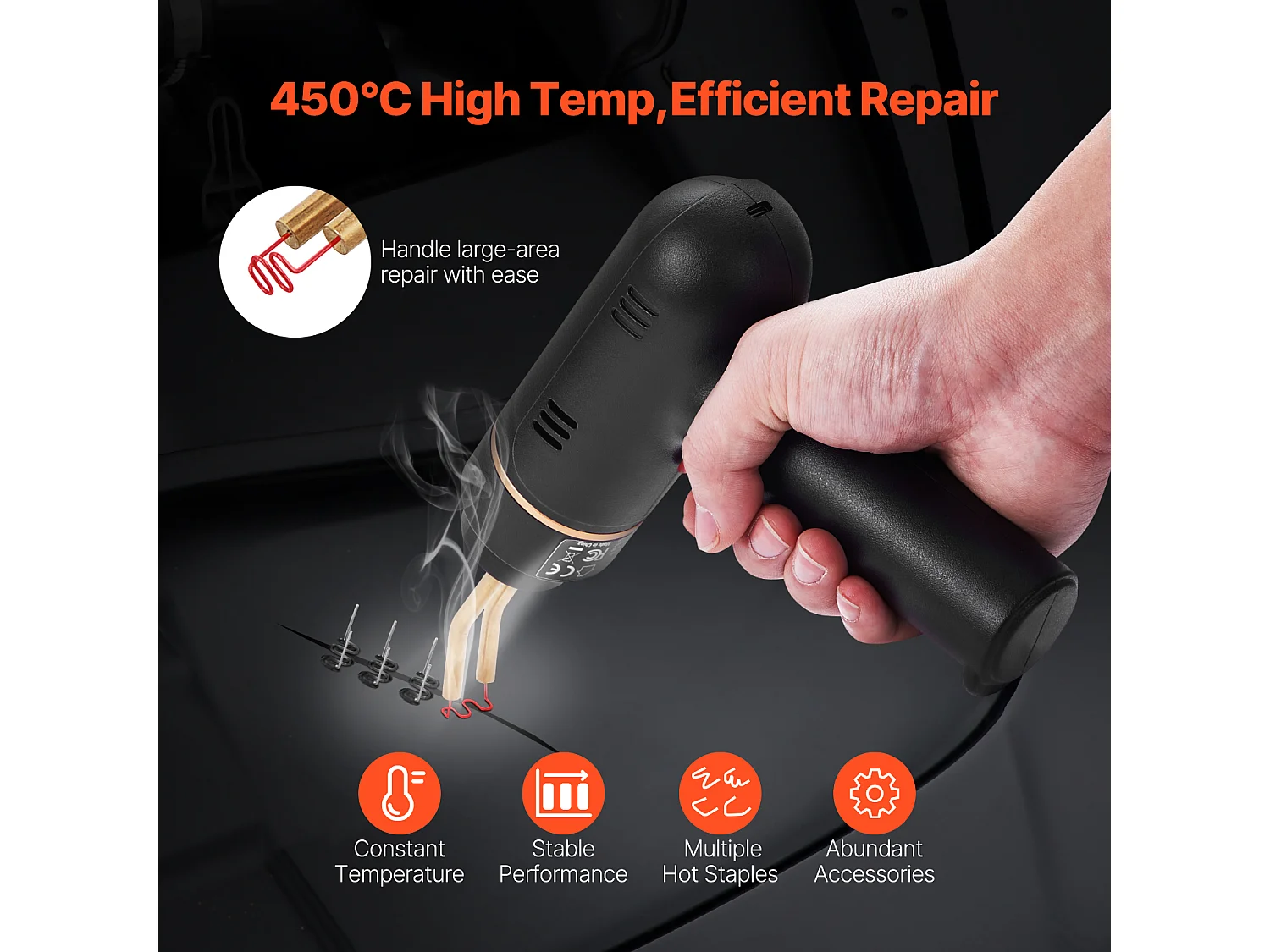 Pistolet de Soudage, SucceBuy Kit de Pistolet de Soudage Plastique Sans Fil 120 W avec 400 Agrafes pour Réparation