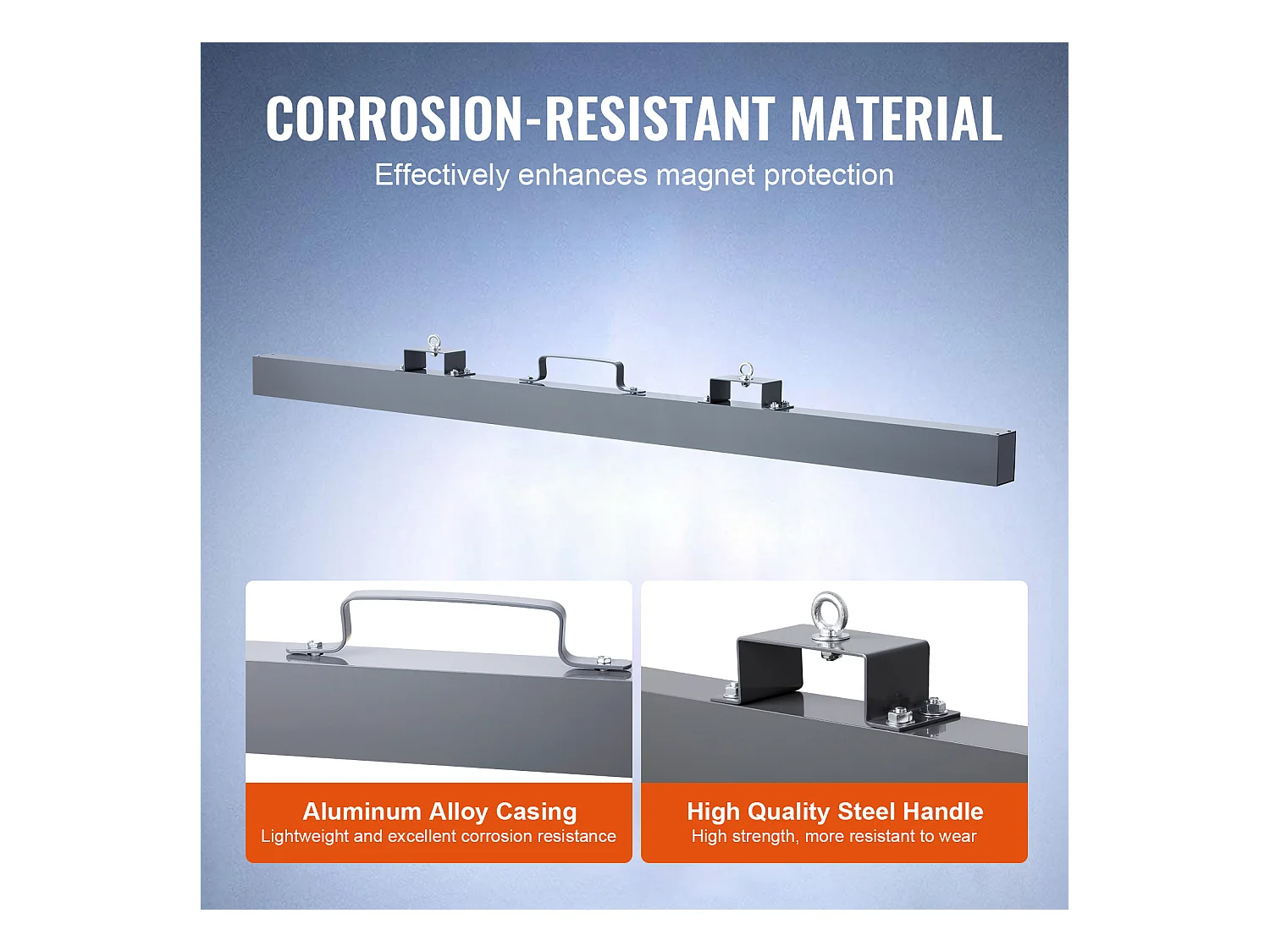 Balayeuse Magnétique, SucceBuy Balayeuse Magnétique de 213 cm, Capacité de Levage de 54,4 kg, Accessoire pour Chariot Élévateur, Utilisation Extérieure