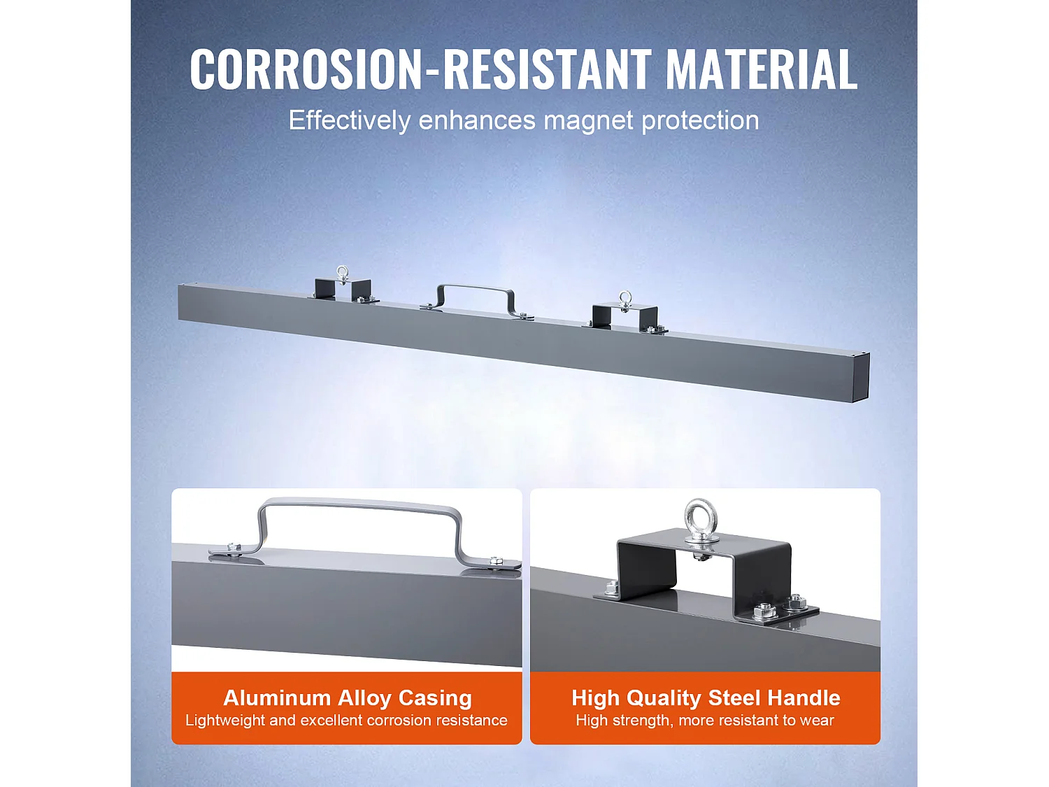 Balayeuse Magnétique, SucceBuy Balayeuse Magnétique de 213 cm, Capacité de Levage de 54,4 kg, Accessoire pour Chariot Élévateur, Utilisation Extérieure