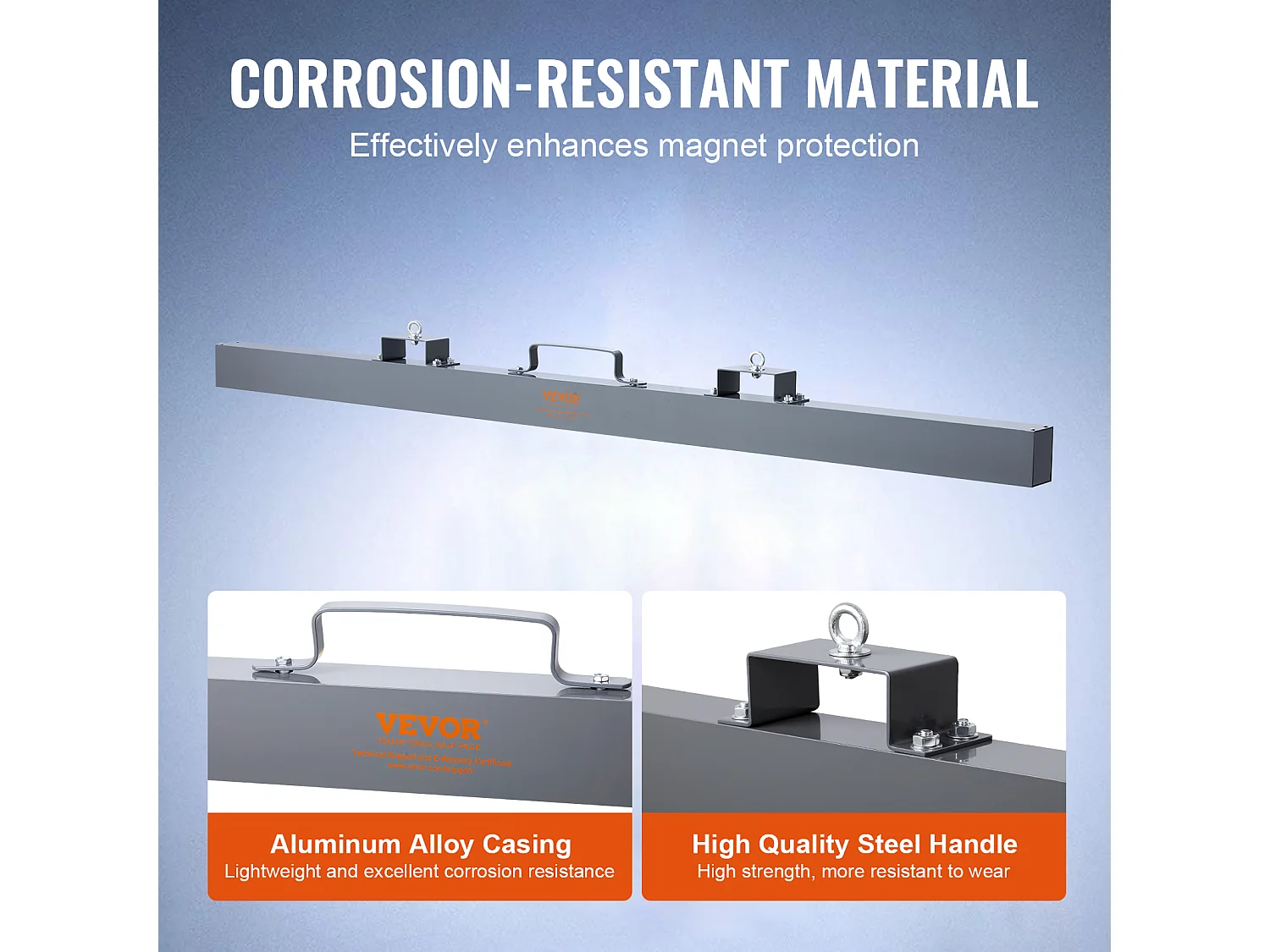 Balayeuse Magnétique, SucceBuy Balayeuse Magnétique de 213 cm, Capacité de Levage de 54,4 kg, Accessoire pour Chariot Élévateur, Utilisation Extérieure