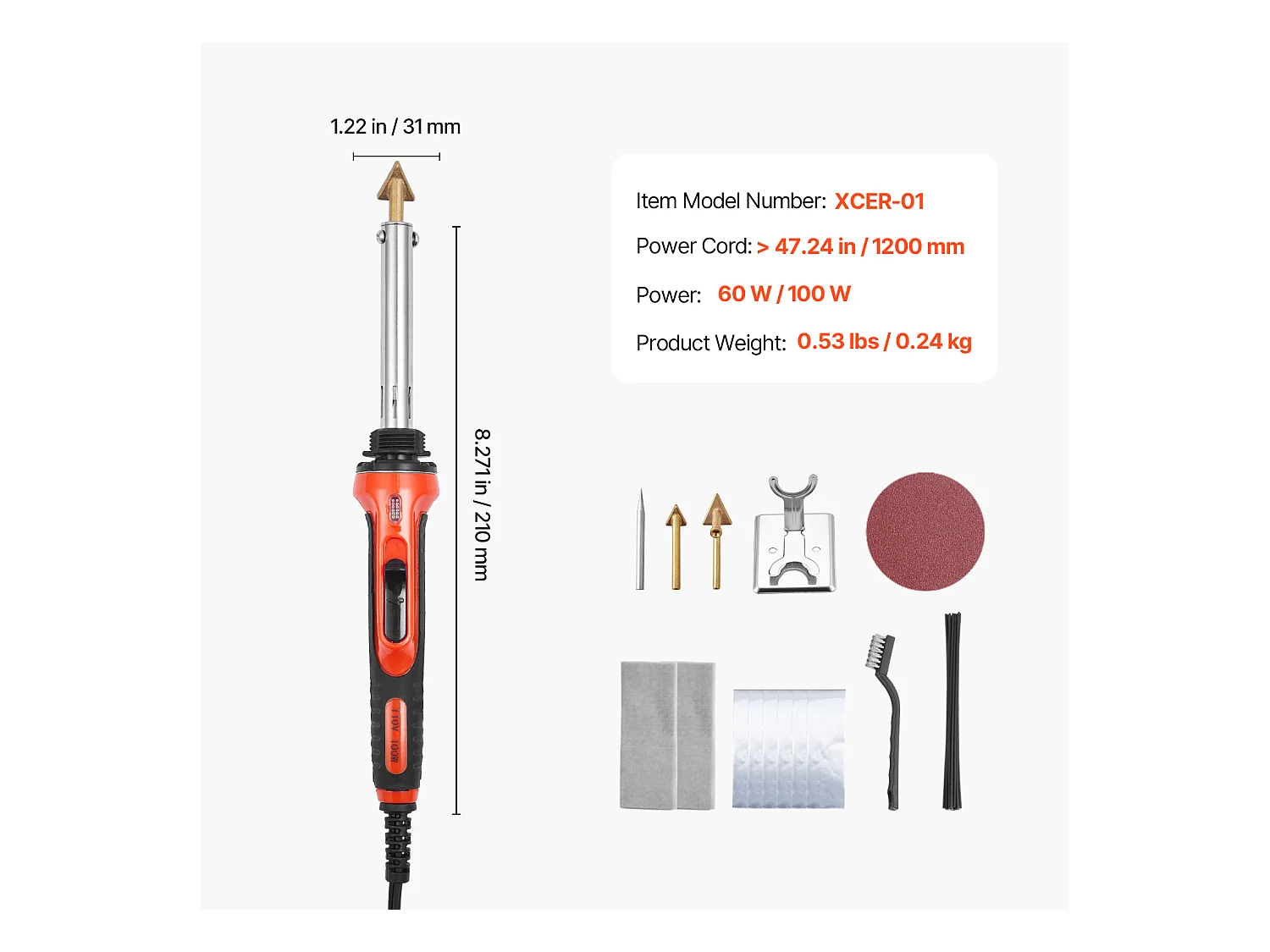 Pistolet de Soudage, SucceBuy Kit de Soudage Plastique 60 W/100 W avec 3 Embouts et 20 Tiges