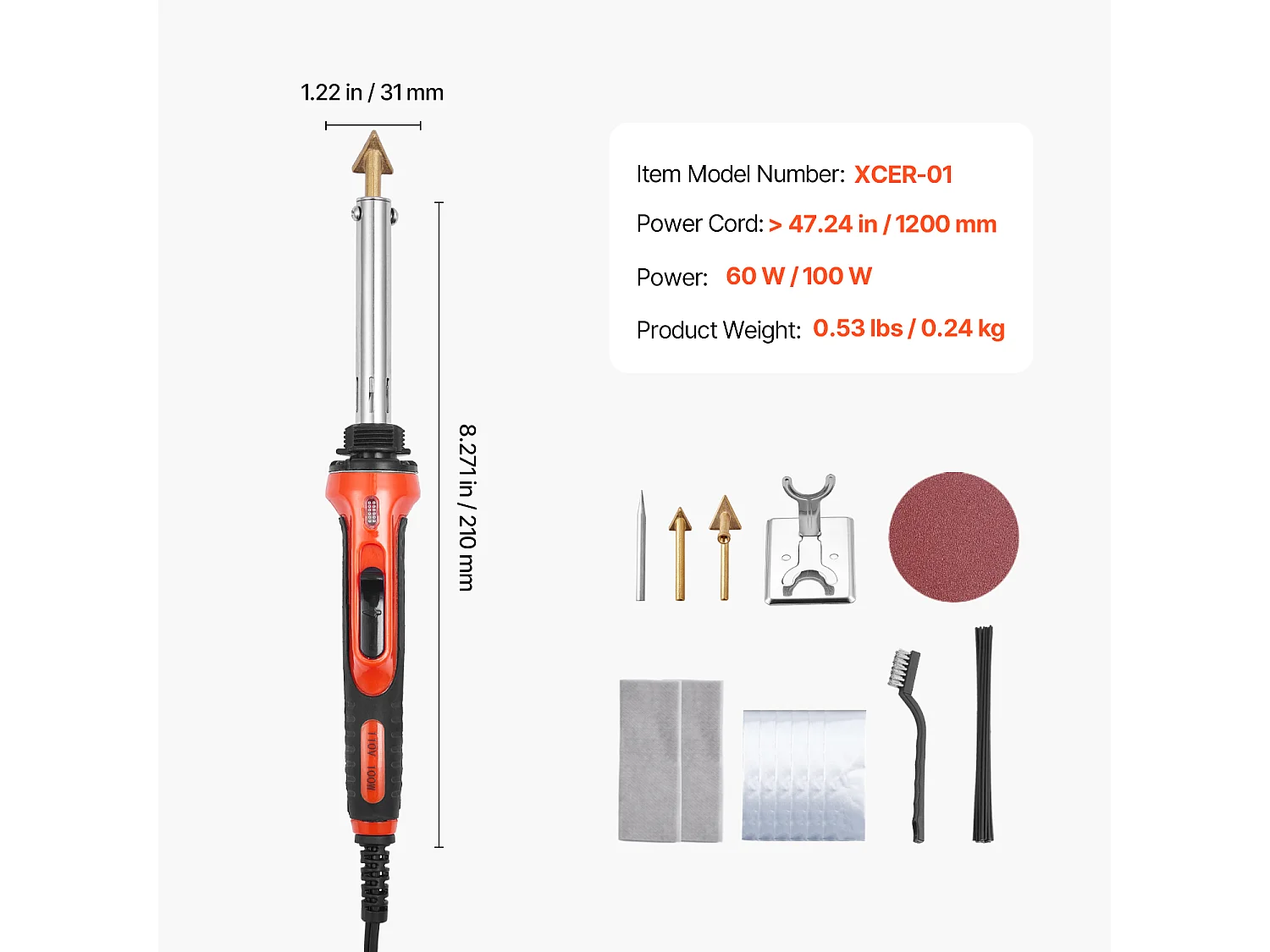 Pistolet de Soudage, SucceBuy Kit de Soudage Plastique 60 W/100 W avec 3 Embouts et 20 Tiges