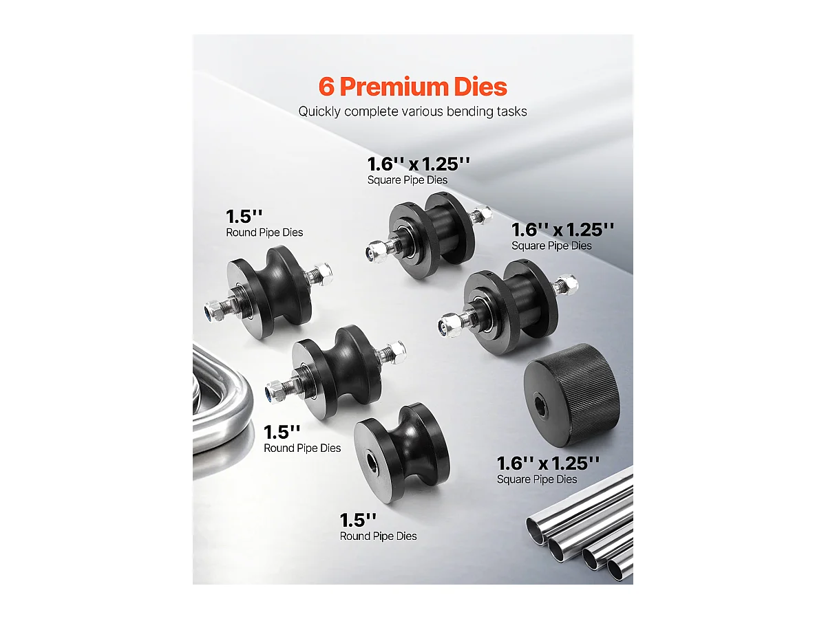 Cintreuse Manuelle de Tubes SucceBuy 10-13mm, Cintreuse à Rouleaux pour Tubes Manuelle avec 6 Matrices