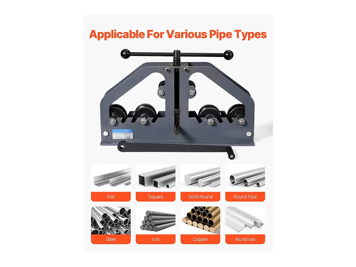 Cintreuse Manuelle de Tubes SucceBuy 10-13mm, Cintreuse à Rouleaux pour Tubes Manuelle avec 6 Matrices