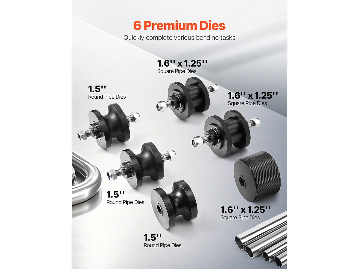 Cintreuse Manuelle de Tubes SucceBuy 10-13mm, Cintreuse à Rouleaux pour Tubes Manuelle avec 6 Matrices