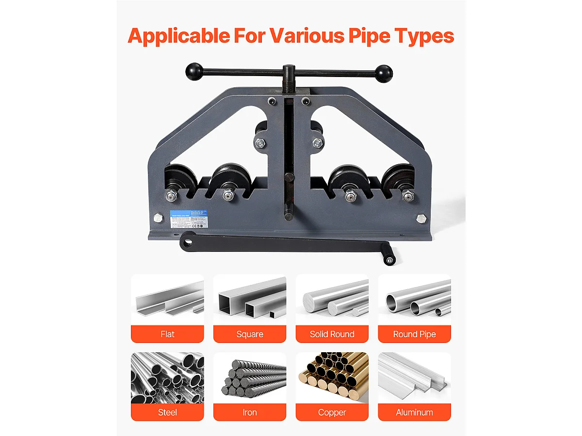 Cintreuse Manuelle de Tubes SucceBuy 10-13mm, Cintreuse à Rouleaux pour Tubes Manuelle avec 6 Matrices