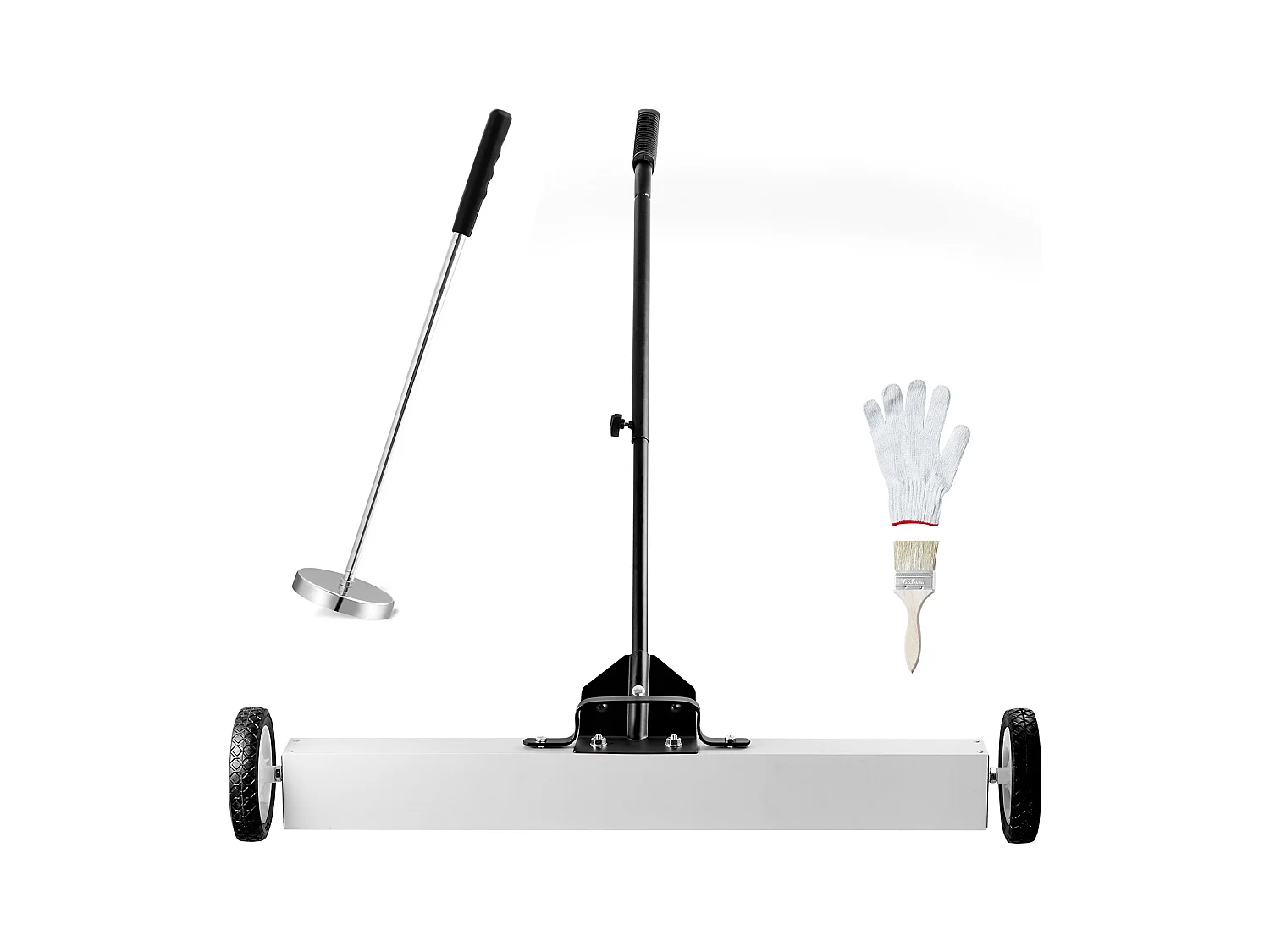 Balayeuse Magnétique, SucceBuy Balayeuse Magnétique de 91 cm avec Roues, Outil de Ramassage Télescopique