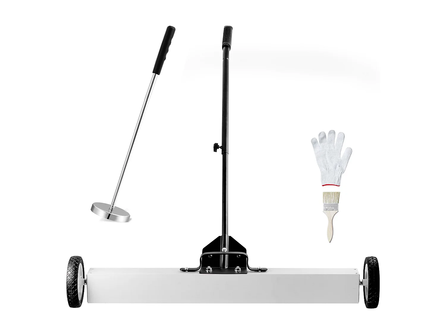 Balayeuse Magnétique, SucceBuy Balayeuse Magnétique de 91 cm avec Roues, Outil de Ramassage Télescopique
