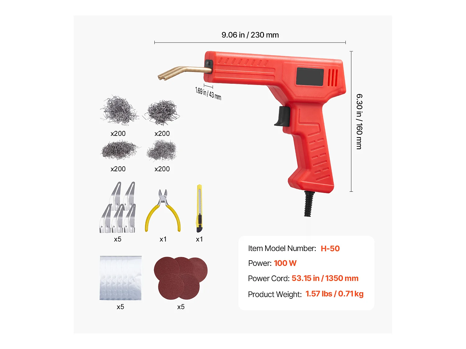 Pistolet de Soudage, SucceBuy Pistolet de Soudage Plastique 100 W avec 800 Agrafes