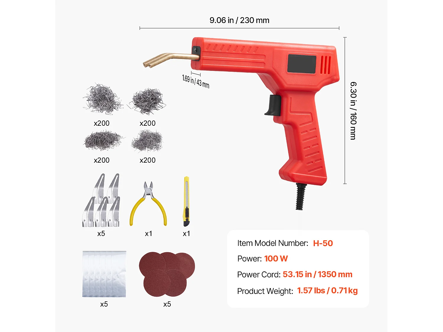 Pistola de Soldar, SucceBuy Pistola de Soldar de Plástico de 100 W com 800 Grampos