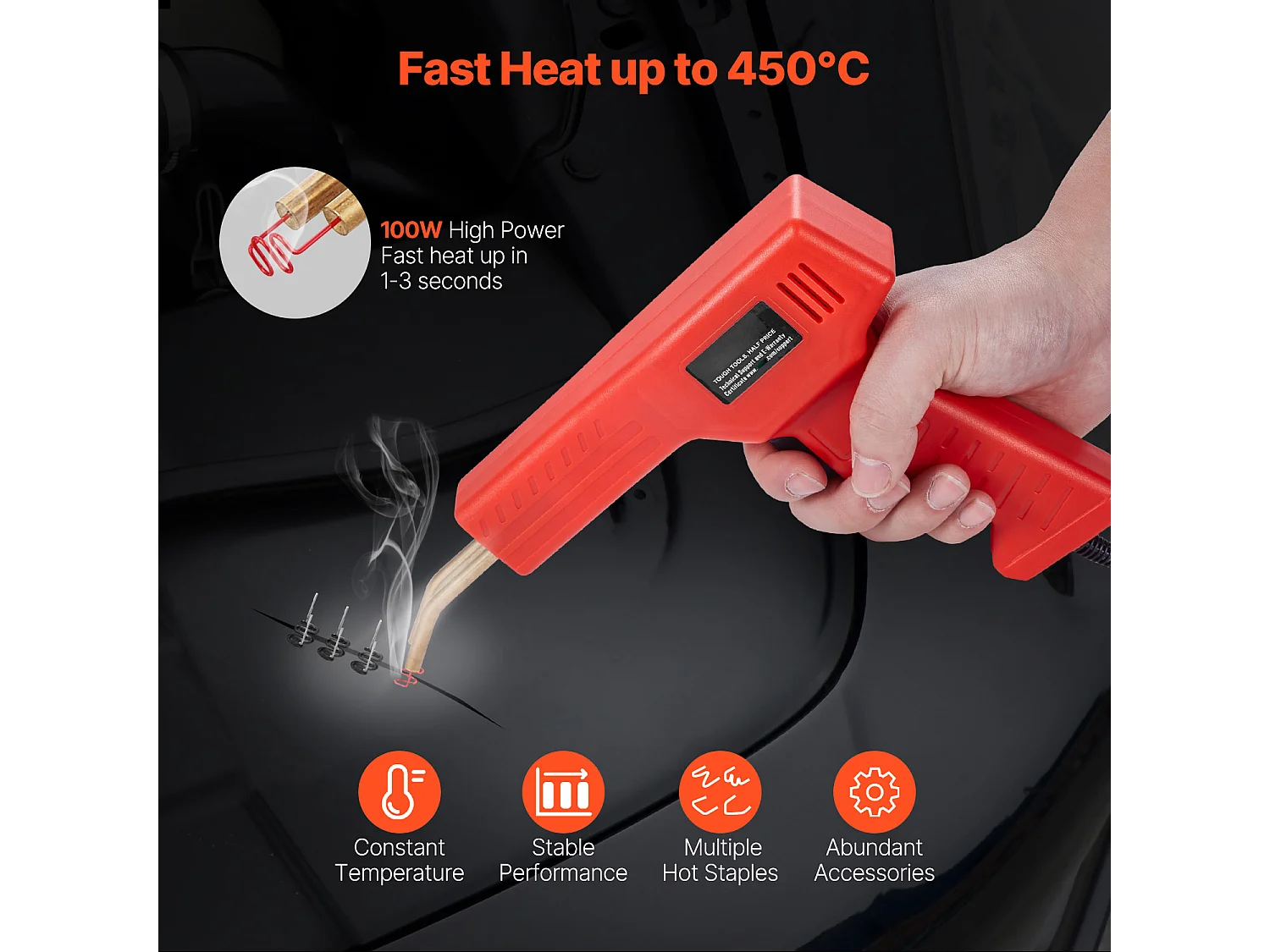 Pistola de Soldar, SucceBuy Pistola de Soldar de Plástico de 100 W com 800 Grampos