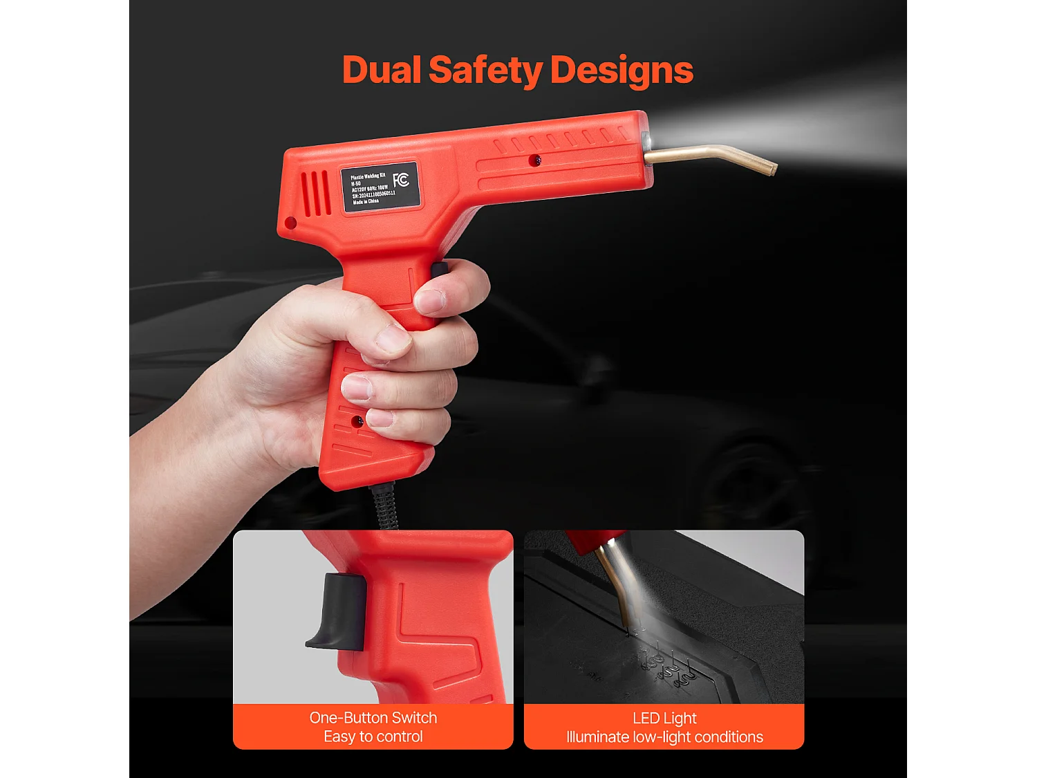 Pistola de Soldar, SucceBuy Pistola de Soldar de Plástico de 100 W com 800 Grampos