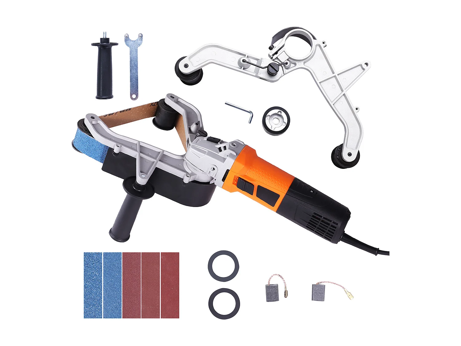 Bändernetzschleifer für Rohre und Leitungen SucceBuy, 1300 W, 6 Geschwindigkeiten, Enthält 50 Schleifbänder