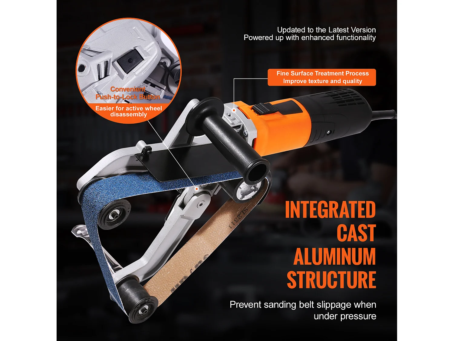 Bändernetzschleifer für Rohre und Leitungen SucceBuy, 1300 W, 6 Geschwindigkeiten, Enthält 50 Schleifbänder