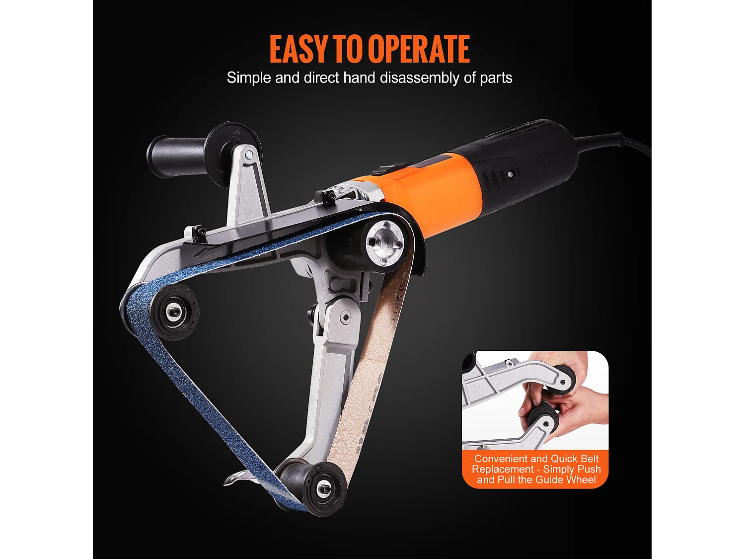 Bändernetzschleifer für Rohre und Leitungen SucceBuy, 1300 W, 6 Geschwindigkeiten, Enthält 50 Schleifbänder