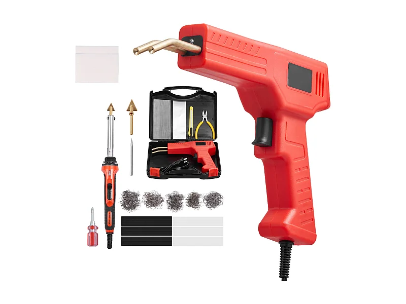 Schweißpistole, SucceBuy Kunststoffschweißset, 100 W Kunststoffschweißpistole und Bügeleisen, 1000 Klammern und 60 Stäbe