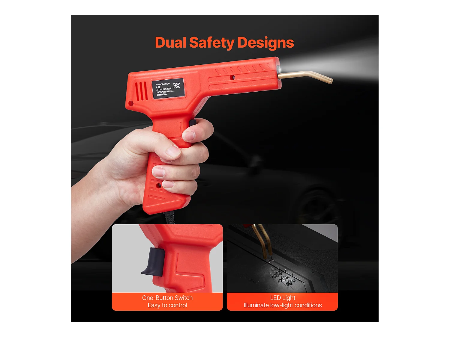 Pistolet de Soudage, SucceBuy Kit de Soudage Plastique Pistolet de Soudage Plastique 100 W et Fer 1 000 Agrafes et 60 Tiges