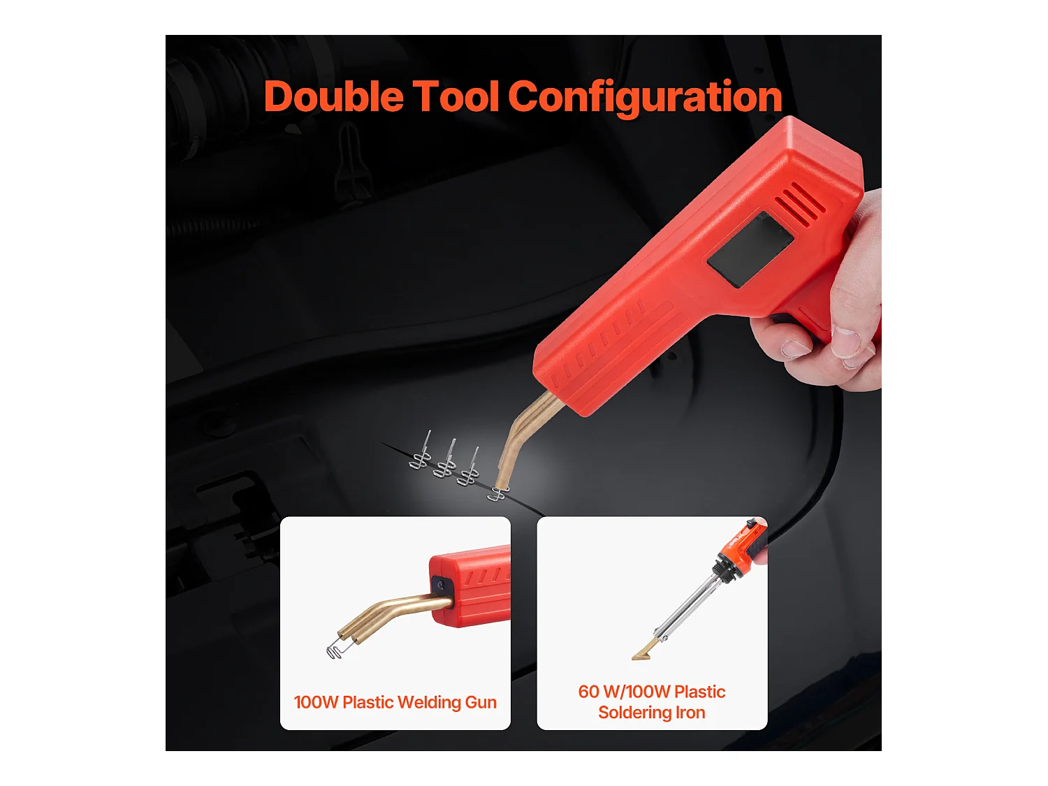 Pistolet de Soudage, SucceBuy Kit de Soudage Plastique Pistolet de Soudage Plastique 100 W et Fer 1 000 Agrafes et 60 Tiges