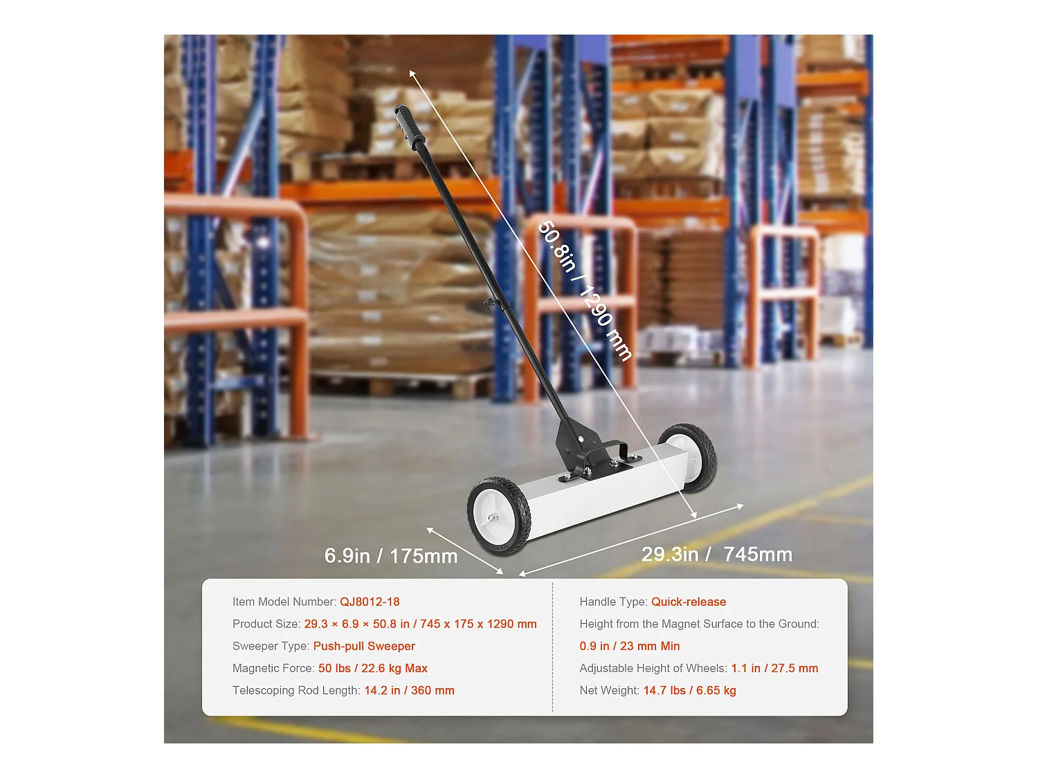 Magnetischer Kehrbesen, SucceBuy 22,6 kg Teleskop-Magnet-Hebewerkzeug für Schrauben und Metalle