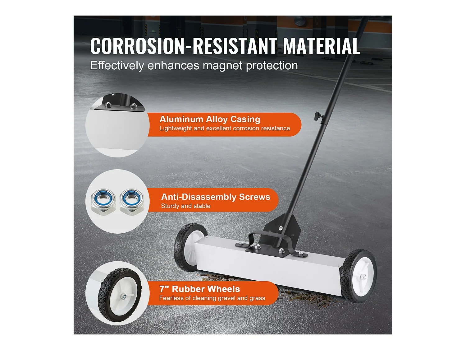 Magnetischer Kehrbesen, SucceBuy 22,6 kg Teleskop-Magnet-Hebewerkzeug für Schrauben und Metalle