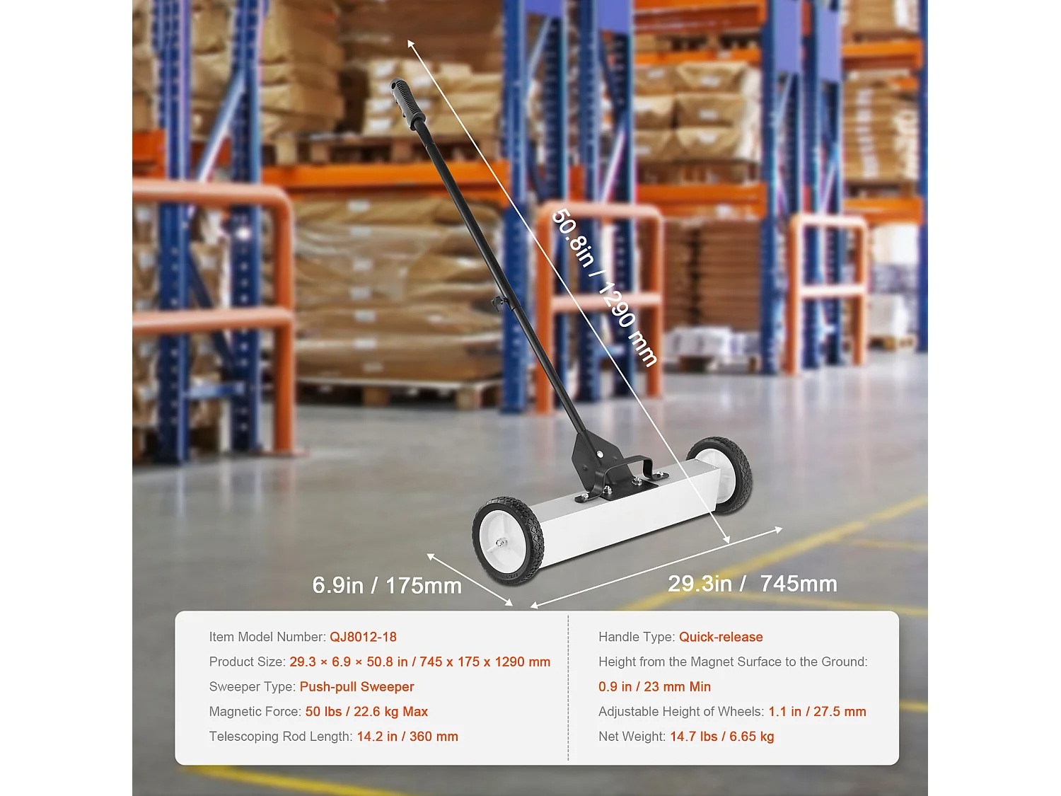 Balayeuse Magnétique, SucceBuy Outil de Ramassage Magnétique Télescopique de 22,6 kg pour Vis et Métaux